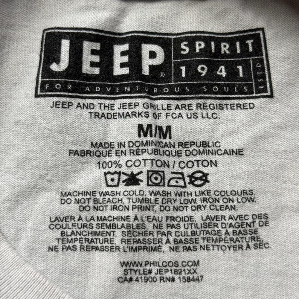 Jeep Spirit Graphic T Shirt Mens Medium White Unisex Off Road Cotton Tee - Picture 6 of 6